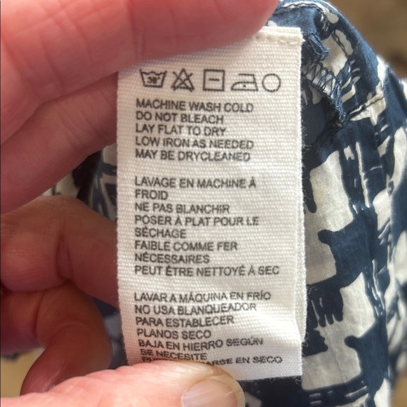 Cleobella Navy Blue and White Checkered Long Sleeve Dress - Picture 7 of 10